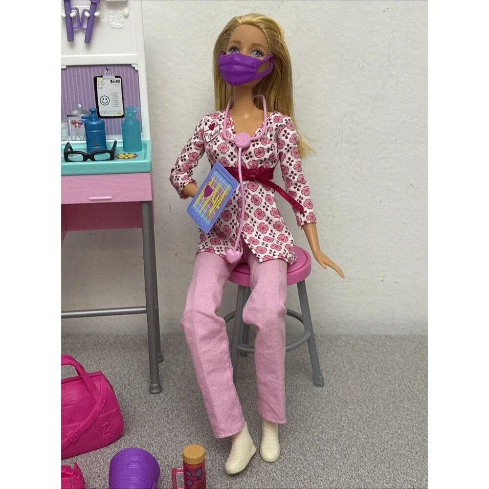 Barbie Medical Doctor Doll with Replacement Parts Accessories Lot Incomplete Set